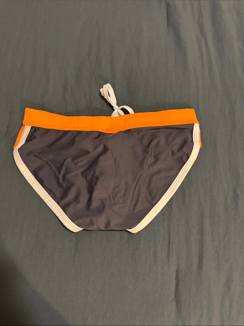 Men's Orange & Charcoal Swim Briefs - Medium to small